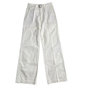 Ralph Lauren White Wide Leg Center Seam Denim Pant Size 28